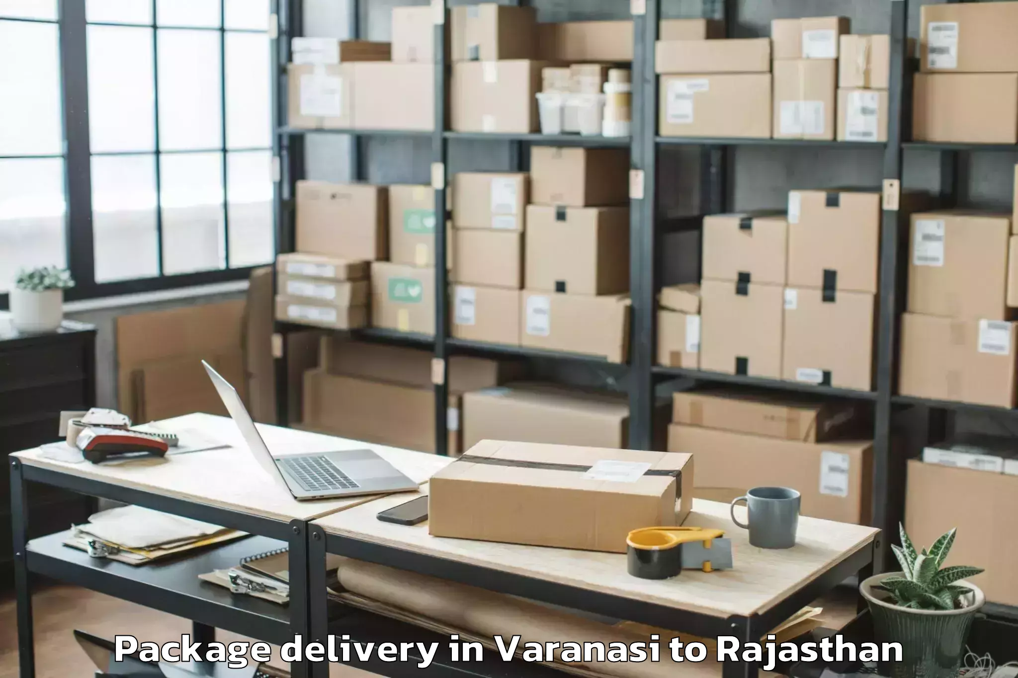 Varanasi to Kapasan Package Delivery